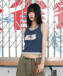 RuNaKi'Hu'（ルナキフ）の「WXT044ラブレターレイヤードスリーブレス（NAVY）（Tシャツ/カットソー）」