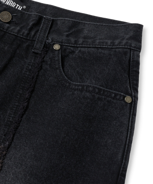 BROWNBREATH（ブラウンブレス）の「RAW EDGE LINE DENIM PANTS - BLACK（デニムパンツ・レディース・その他・M/S/L/XL）」の5枚目の写真