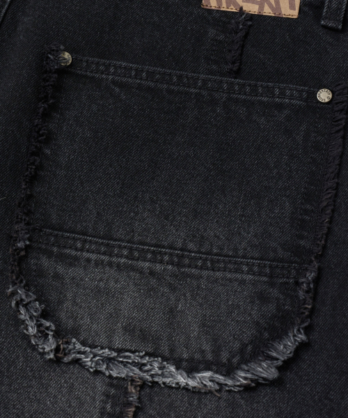 BROWNBREATH（ブラウンブレス）の「RAW EDGE LINE DENIM PANTS - BLACK（デニムパンツ・レディース・その他・M/S/L/XL）」の8枚目の写真