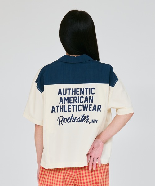 Champion(チャンピオン)の「【Champion/チャンピオン】レディース ボウリングシャツ(シャツ/ブラウス・レディース・ダークネイビー/オフホワイト/イエロー系その他・LARGE/MEDIUM)」の8枚目の写真