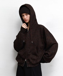 soerte（ソエルテ）の「Heavy Weight Double Zip-Up Hoodie (All-over pattern) /ヘビーウェイトダブルジップフーディー【短丈】（パーカー）」