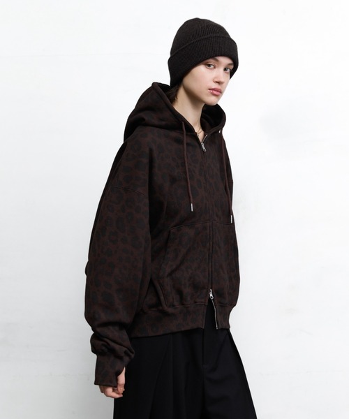 soerte(ソエルテ)の「Heavy Weight Double Zip-Up Hoodie (All-over pattern) /ヘビーウェイトダブルジップフーディー【短丈】(パーカー・メンズ・リアルツリーカモ/レオパード/ブラウン系カモフラージュ/ホワイト×ブラウン・2/1/3)」の19枚目の写真