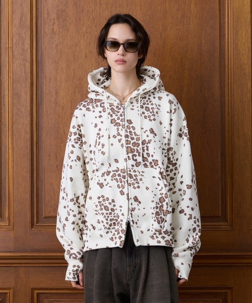 soerte(ソエルテ)の「Heavy Weight Double Zip-Up Hoodie (All-over pattern) /ヘビーウェイトダブルジップフーディー【短丈】(パーカー・メンズ・リアルツリーカモ/レオパード/ブラウン系カモフラージュ/ホワイト×ブラウン・2/1/3)」の9枚目の写真