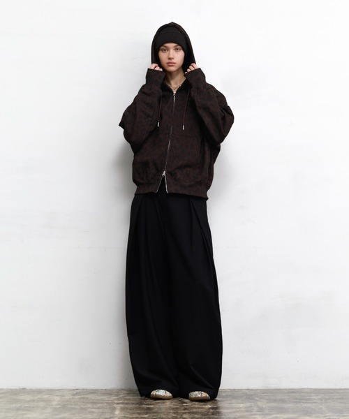 soerte(ソエルテ)の「Heavy Weight Double Zip-Up Hoodie (All-over pattern) /ヘビーウェイトダブルジップフーディー【短丈】(パーカー・メンズ・リアルツリーカモ/レオパード/ブラウン系カモフラージュ/ホワイト×ブラウン・2/1/3)」の11枚目の写真