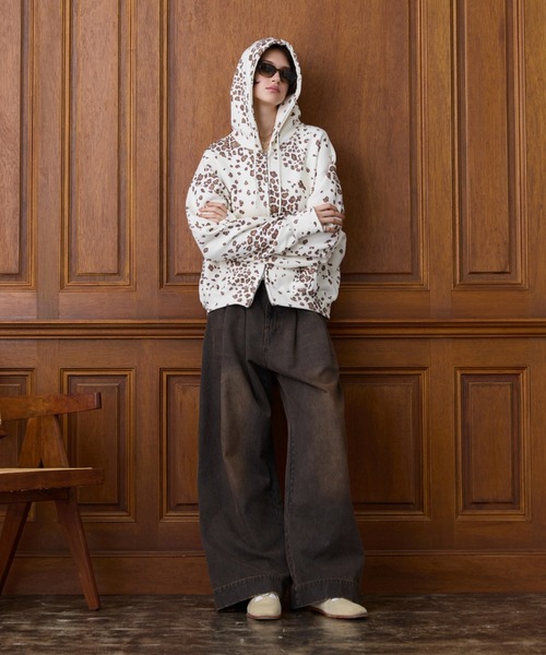 soerte(ソエルテ)の「Heavy Weight Double Zip-Up Hoodie (All-over pattern) /ヘビーウェイトダブルジップフーディー【短丈】(パーカー・メンズ・リアルツリーカモ/レオパード/ブラウン系カモフラージュ/ホワイト×ブラウン・2/1/3)」の18枚目の写真