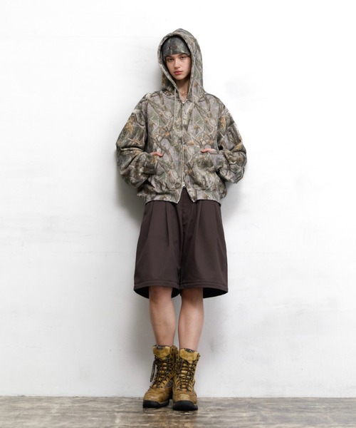 soerte(ソエルテ)の「Heavy Weight Double Zip-Up Hoodie (All-over pattern) /ヘビーウェイトダブルジップフーディー【短丈】(パーカー・メンズ・リアルツリーカモ/レオパード/ブラウン系カモフラージュ/ホワイト×ブラウン・2/1/3)」の16枚目の写真