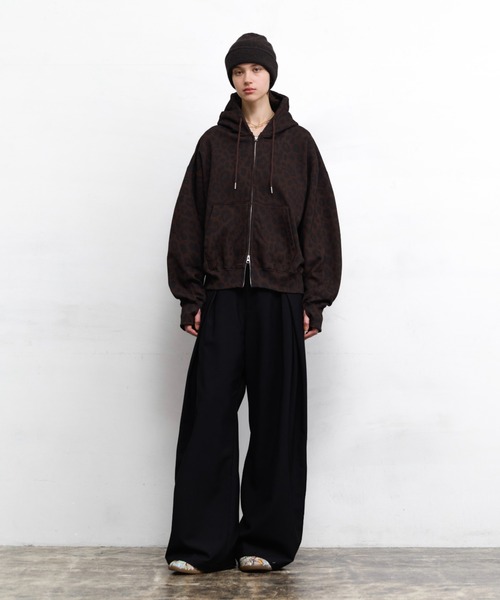 soerte(ソエルテ)の「Heavy Weight Double Zip-Up Hoodie (All-over pattern) /ヘビーウェイトダブルジップフーディー【短丈】(パーカー・メンズ・リアルツリーカモ/レオパード/ブラウン系カモフラージュ/ホワイト×ブラウン・2/1/3)」の20枚目の写真