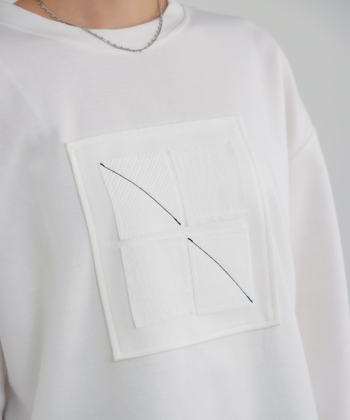Bou Jeloud（ブージュルード）の「スクエアアートプルオーバー（Tシャツ/カットソー・レディース・チャコールグレー/オフホワイト・FREE）」の10枚目の写真