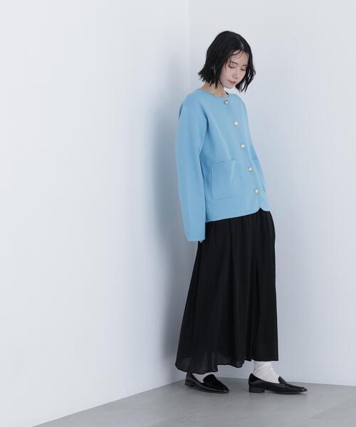 N.（N. Natural Beauty Basic）（エヌエヌナチュラルビューティーベーシック）の「【PS/低身長サイズ】楊柳フレアスカート（スカート・レディース・ブラック/オフホワイト/キャメル・MEDIUM/P/S）」の4枚目の写真