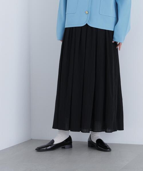 N.（N. Natural Beauty Basic）（エヌエヌナチュラルビューティーベーシック）の「【PS/低身長サイズ】楊柳フレアスカート（スカート・レディース・ブラック/オフホワイト/キャメル・MEDIUM/P/S）」の6枚目の写真