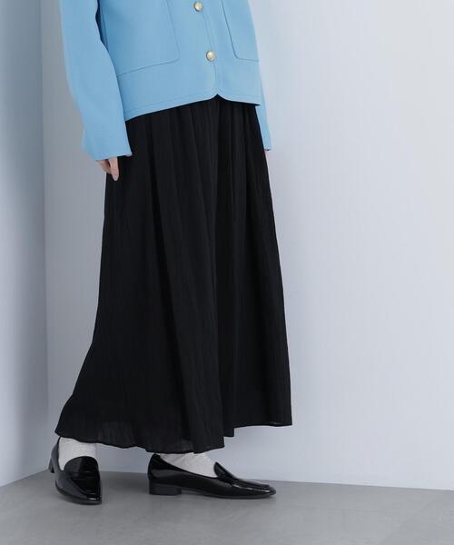 N.（N. Natural Beauty Basic）（エヌエヌナチュラルビューティーベーシック）の「【PS/低身長サイズ】楊柳フレアスカート（スカート・レディース・ブラック/オフホワイト/キャメル・MEDIUM/P/S）」の8枚目の写真