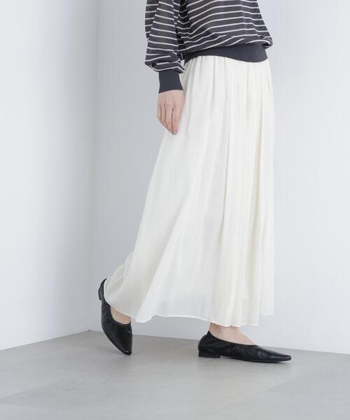 N.（N. Natural Beauty Basic）（エヌエヌナチュラルビューティーベーシック）の「【PS/低身長サイズ】楊柳フレアスカート（スカート・レディース・ブラック/オフホワイト/キャメル・MEDIUM/P/S）」の11枚目の写真