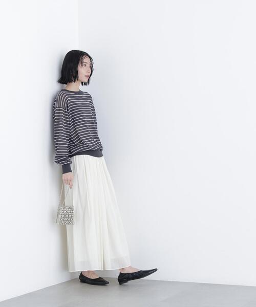 N.（N. Natural Beauty Basic）（エヌエヌナチュラルビューティーベーシック）の「【PS/低身長サイズ】楊柳フレアスカート（スカート・レディース・ブラック/オフホワイト/キャメル・MEDIUM/P/S）」の12枚目の写真