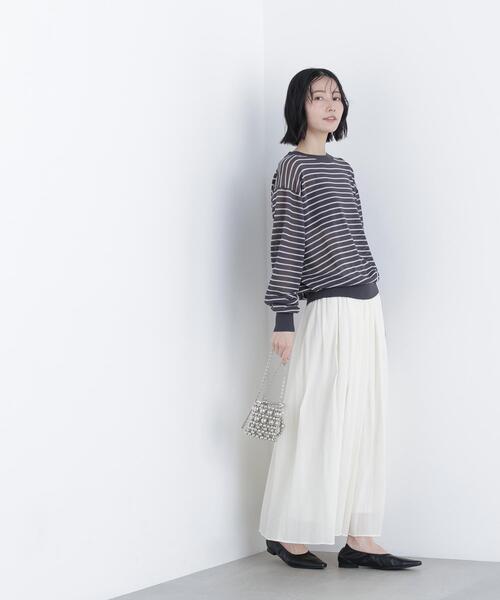 N.（N. Natural Beauty Basic）（エヌエヌナチュラルビューティーベーシック）の「【PS/低身長サイズ】楊柳フレアスカート（スカート・レディース・ブラック/オフホワイト/キャメル・MEDIUM/P/S）」の13枚目の写真