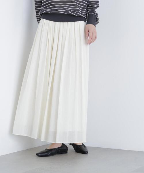 N.（N. Natural Beauty Basic）（エヌエヌナチュラルビューティーベーシック）の「【PS/低身長サイズ】楊柳フレアスカート（スカート・レディース・ブラック/オフホワイト/キャメル・MEDIUM/P/S）」の14枚目の写真