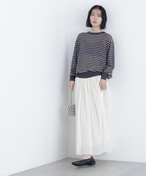 N.（N. Natural Beauty Basic）（エヌエヌナチュラルビューティーベーシック）の「【PS/低身長サイズ】楊柳フレアスカート（スカート・レディース・ブラック/オフホワイト/キャメル・MEDIUM/P/S）」の15枚目の写真