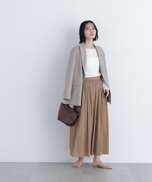 N.（N. Natural Beauty Basic）（エヌエヌナチュラルビューティーベーシック）の「【PS/低身長サイズ】楊柳フレアスカート（スカート・レディース・ブラック/オフホワイト/キャメル・MEDIUM/P/S）」の10枚目の写真