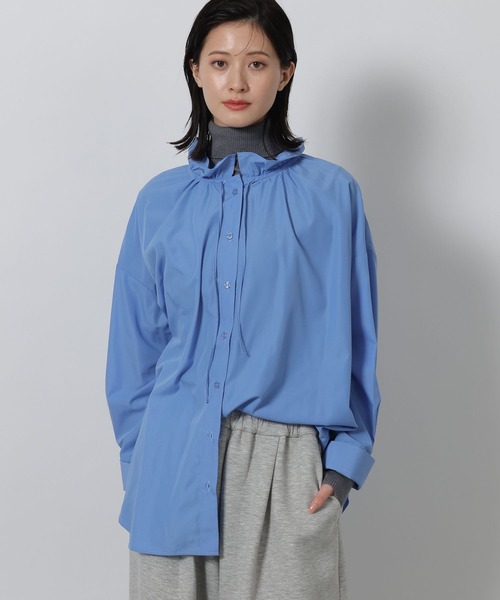 LAKOLE（ラコレ）の「フリルネックブラウス / 642697（その他トップス・レディース・ホワイト/その他1/サックスブルー・FREE）」の3枚目の写真