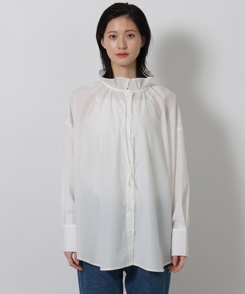 LAKOLE（ラコレ）の「フリルネックブラウス / 642697（その他トップス・レディース・ホワイト/その他1/サックスブルー・FREE）」の17枚目の写真