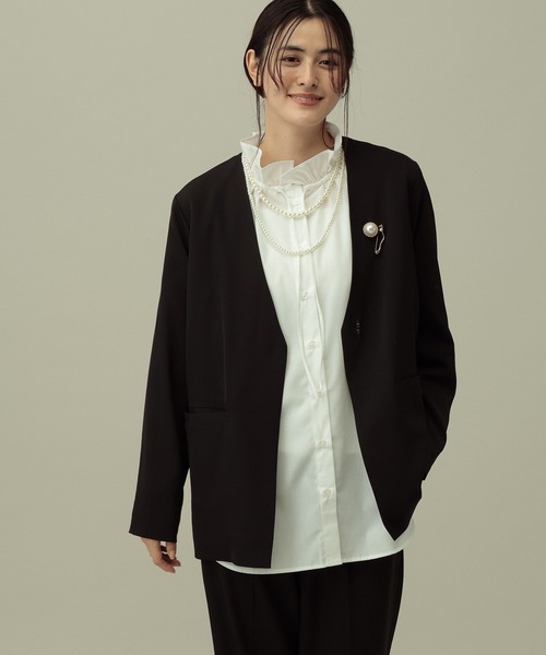 LAKOLE（ラコレ）の「フリルネックブラウス / 642697（その他トップス・レディース・ホワイト/その他1/サックスブルー・FREE）」の12枚目の写真