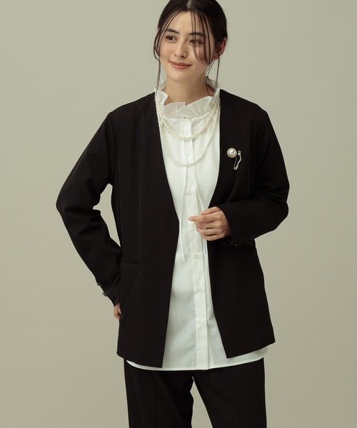 LAKOLE（ラコレ）の「フリルネックブラウス / 642697（その他トップス・レディース・ホワイト/その他1/サックスブルー・FREE）」の11枚目の写真