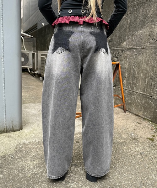 Figments(フィグメンツ)の「バックスターワイドデニム(デニムパンツ・レディース・ブラック・MEDIUM/SMALL)」の8枚目の写真