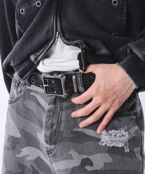 SHORT ROUND（ショートラウンド）の「SHORT ROUND/【26年春夏新作】クロコスタッズベルト（ベルト・メンズ・ブラック/ホワイト・FREE）」の7枚目の写真