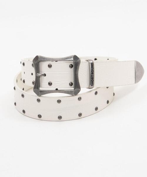 SHORT ROUND（ショートラウンド）の「SHORT ROUND/【26年春夏新作】クロコスタッズベルト（ベルト・メンズ・ブラック/ホワイト・FREE）」の10枚目の写真
