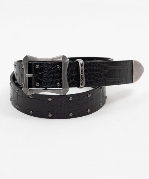SHORT ROUND（ショートラウンド）の「SHORT ROUND/【26年春夏新作】クロコスタッズベルト（ベルト・メンズ・ブラック/ホワイト・FREE）」の11枚目の写真
