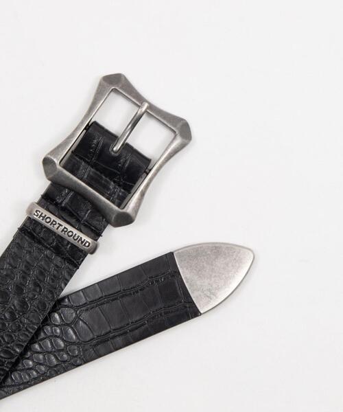 SHORT ROUND（ショートラウンド）の「SHORT ROUND/【26年春夏新作】クロコスタッズベルト（ベルト・メンズ・ブラック/ホワイト・FREE）」の12枚目の写真