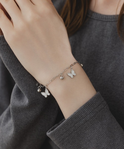 LA MUE】金属アレルギー対応 シェル×ステンレス バタフライ