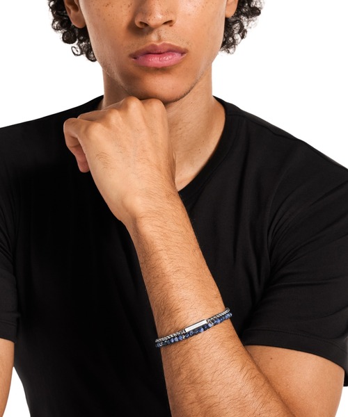 EMPORIO ARMANI(エンポリオアルマーニ)の「エンポリオ・アルマーニ アクセサリー メンズ ブレスレット シルバー EGS3323040(ブレスレット・メンズ・マルチ・FREE)」の2枚目の写真