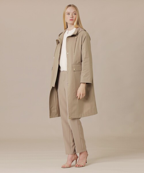 MACKINTOSH LONDON(マッキントッシュ ロンドン)の「ソフトラミネーションフーデッドコート(トレンチコート・レディース・ブラック/ベージュ系その他・40/38)」の4枚目の写真