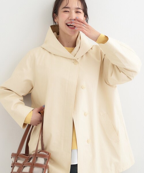 SHOO・LA・RUE(シューラルー)の「【防花粉/S-LL】ゆったり着られる 大人のテントフーディージャケット(その他アウター・レディース・ネイビー/ベージュ/カーキ・03/02/04/01)」の2枚目の写真