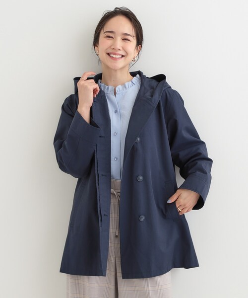 SHOO・LA・RUE(シューラルー)の「【防花粉/S-LL】ゆったり着られる 大人のテントフーディージャケット(その他アウター・レディース・ネイビー/ベージュ/カーキ・03/02/04/01)」の12枚目の写真