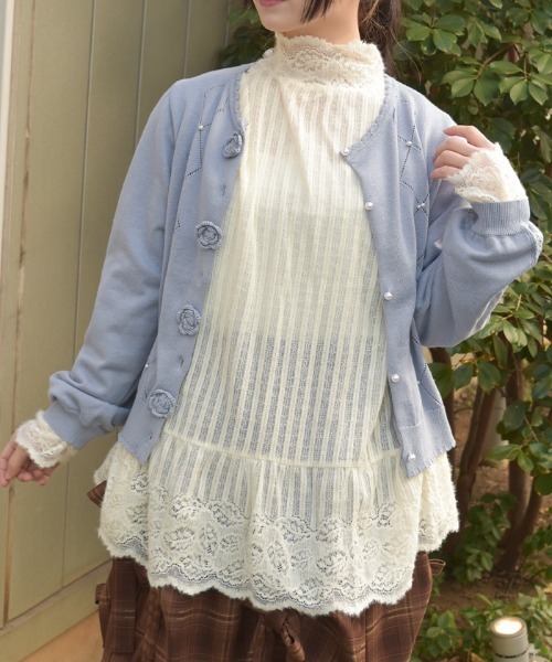 axes femme(アクシーズファム)の「レースロングインナー(Tシャツ/カットソー・レディース・ブラック/キナリ・FREE)」の13枚目の写真
