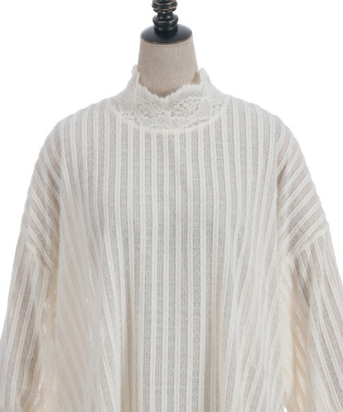 axes femme(アクシーズファム)の「レースロングインナー(Tシャツ/カットソー・レディース・ブラック/キナリ・FREE)」の6枚目の写真