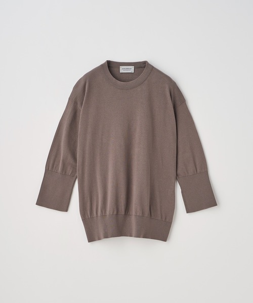 JOHN SMEDLEY(ジョンスメドレー)の「ターンバック5分袖コットンニットプルオーバー(ニット/セーター・レディース・ベージュ系5・M/S)」の9枚目の写真