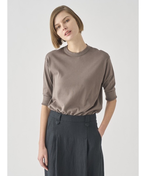 JOHN SMEDLEY(ジョンスメドレー)の「ターンバック5分袖コットンニットプルオーバー(ニット/セーター・レディース・ベージュ系5・M/S)」の10枚目の写真
