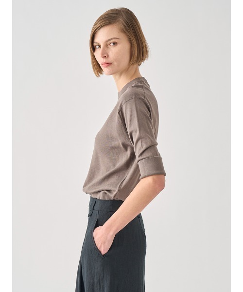 JOHN SMEDLEY(ジョンスメドレー)の「ターンバック5分袖コットンニットプルオーバー(ニット/セーター・レディース・ベージュ系5・M/S)」の5枚目の写真