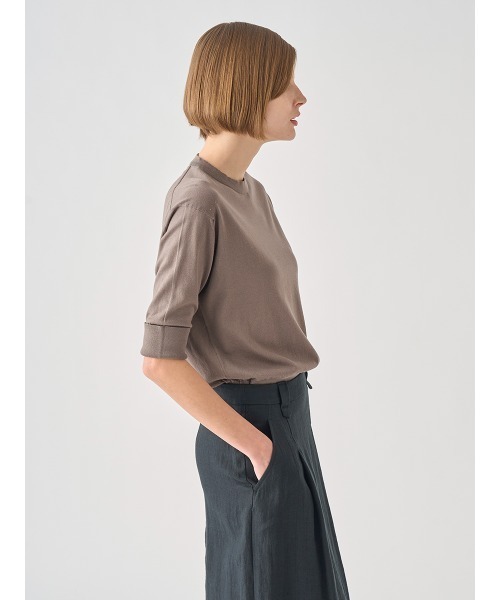 JOHN SMEDLEY(ジョンスメドレー)の「ターンバック5分袖コットンニットプルオーバー(ニット/セーター・レディース・ベージュ系5・M/S)」の7枚目の写真