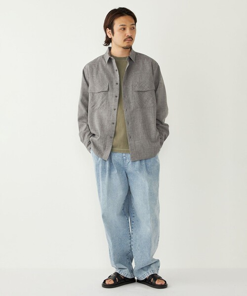 SHIPS Colors(シップス カラーズ)の「SHIPS Colors:〈吸水速乾・洗濯機可能〉ウーリー ボックス シャツ(シャツ/ブラウス・メンズ・グレー/ネイビー/ライトグレー・LARGE/X-LARGE/MEDIUM)」の16枚目の写真