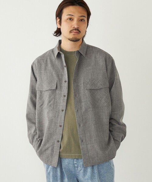 SHIPS Colors(シップス カラーズ)の「SHIPS Colors:〈吸水速乾・洗濯機可能〉ウーリー ボックス シャツ(シャツ/ブラウス・メンズ・グレー/ネイビー/ライトグレー・LARGE/X-LARGE/MEDIUM)」の19枚目の写真