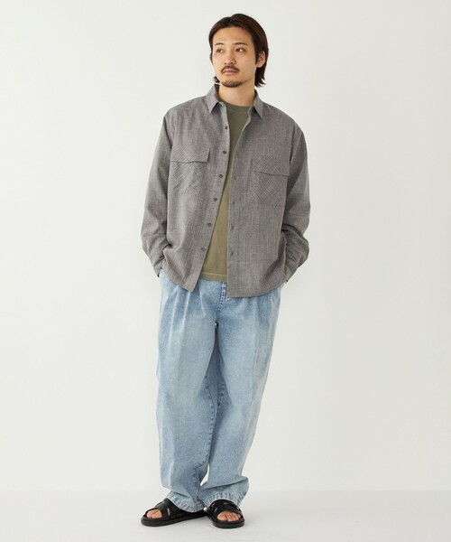 SHIPS Colors(シップス カラーズ)の「SHIPS Colors:〈吸水速乾・洗濯機可能〉ウーリー ボックス シャツ(シャツ/ブラウス・メンズ・グレー/ネイビー/ライトグレー・LARGE/X-LARGE/MEDIUM)」の21枚目の写真