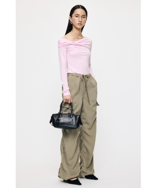 カットソー(半袖/袖なし) asymmetry shoulder tops moussy MOUSSY | ONE SHOULDER シアー TEE (Tシャツ・カットソー(半袖