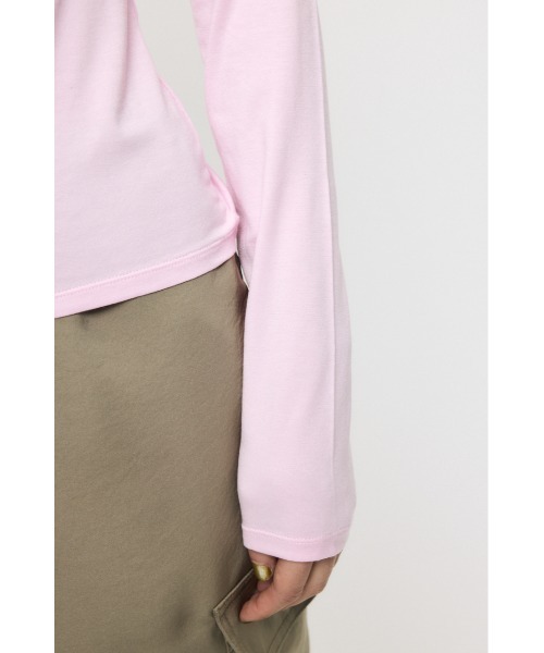 MOUSSY（マウジー）の「ASYMMETRY TWIST NECK トップス（Tシャツ/カットソー・レディース・ブラック/杢グレー/ライトピンク・FREE）」の16枚目の写真