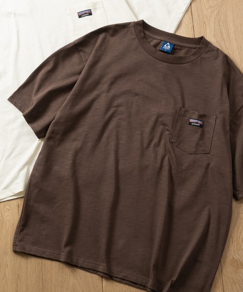 GERRY（ジェリー）の「【ag】〔GERRY/ジェリー〕冷感スラブ天竺 ポケット付き ピスデザイン半袖Tシャツ 接触冷感/吸水速乾（Tシャツ/カットソー・メンズ・ブラウン/ブラック/アイボリー・LARGE/MEDIUM）」の3枚目の写真