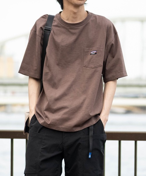 GERRY（ジェリー）の「【ag】〔GERRY/ジェリー〕冷感スラブ天竺 ポケット付き ピスデザイン半袖Tシャツ 接触冷感/吸水速乾（Tシャツ/カットソー・メンズ・ブラウン/ブラック/アイボリー・LARGE/MEDIUM）」の10枚目の写真