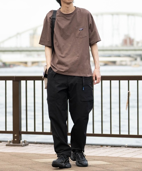 GERRY（ジェリー）の「【ag】〔GERRY/ジェリー〕冷感スラブ天竺 ポケット付き ピスデザイン半袖Tシャツ 接触冷感/吸水速乾（Tシャツ/カットソー・メンズ・ブラウン/ブラック/アイボリー・LARGE/MEDIUM）」の13枚目の写真