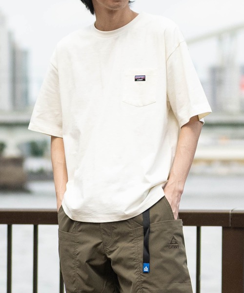 GERRY（ジェリー）の「【ag】〔GERRY/ジェリー〕冷感スラブ天竺 ポケット付き ピスデザイン半袖Tシャツ 接触冷感/吸水速乾（Tシャツ/カットソー・メンズ・ブラウン/ブラック/アイボリー・LARGE/MEDIUM）」の16枚目の写真